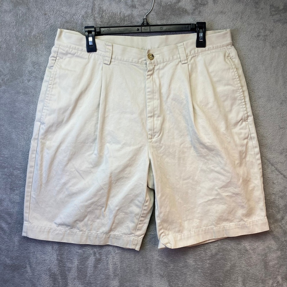Callaway Shorts Mens 36 Golf Sport Tan Pleated Cotton Twill EUC